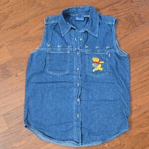 Disney Winnie The Pooh Vintage Denim Sleeveless Shirt